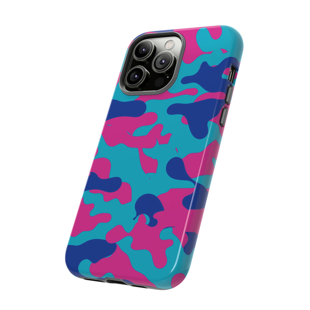 Cute IPhone Case | Blue Pink Camouflage, iPhone 15 Case | iPhone 15 Pro Case, Iphone 14 Case, Iphone 14 Pro Max Case, Protective Iphone Case - Studio40ParkLane