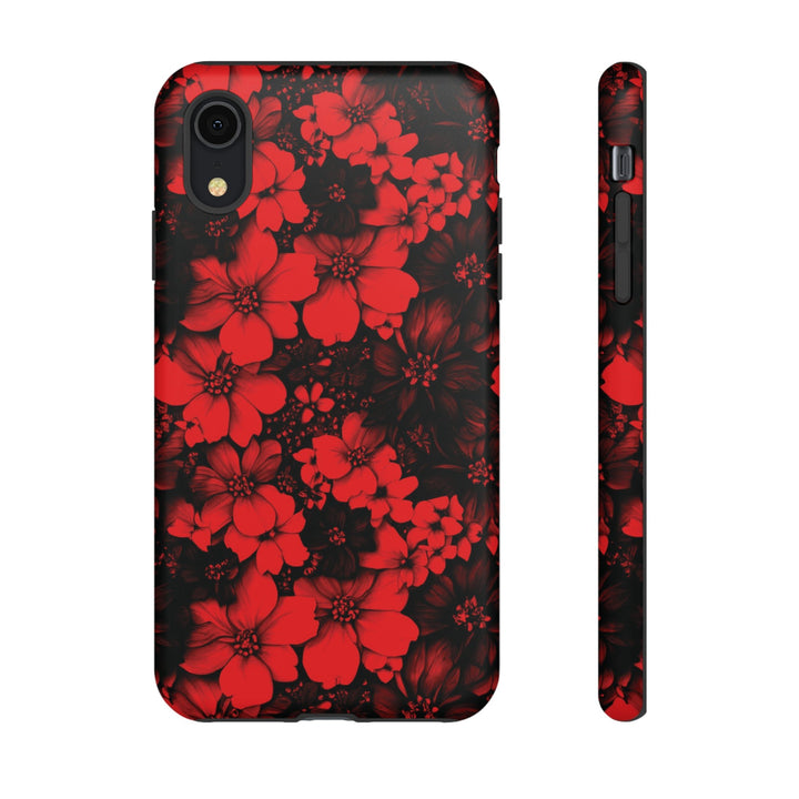 Cute IPhone Case | Red Black Flowers, iPhone 15 Case | iPhone 15 Pro Case, Iphone 14 Case, Iphone 14 Pro Max Case, Protective Iphone Case - Studio40ParkLane