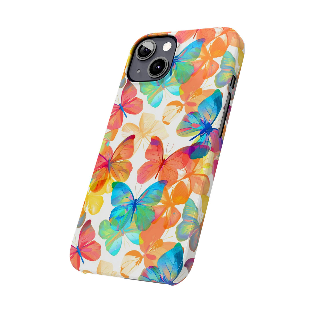 Slim Cute Phone Cases for Iphone - | iPhone 15 Case | iPhone 15 Pro Max Case, Iphone 14 Case, Iphone 14 Pro Max, Iphone 13, Summer Bright Butterflies - Studio40ParkLane
