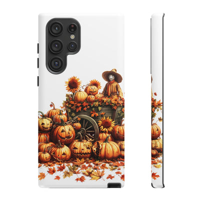 Impact Resistant, Fall Leaves Scarecrow, Cute Phone Cases for Samsung S24, S23, S22, S21, IPhone 15 pro Iphone 14 pro Iphone 13 IPhone 12 Iphone 11