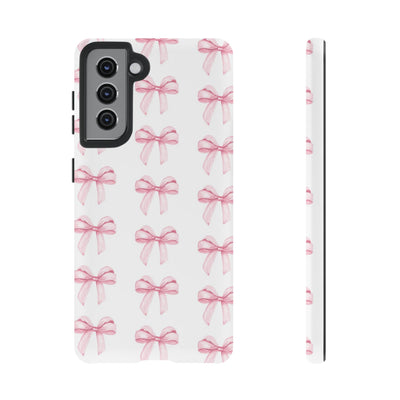 Pink Bows Cute Phone Case, for IPhone 16 Pro Max | Iphone 15, Iphone 14, IPhone 13 Case, 11 8 7, Samsung Galaxy S24, S23, S22, S21, 2 Layer Protection