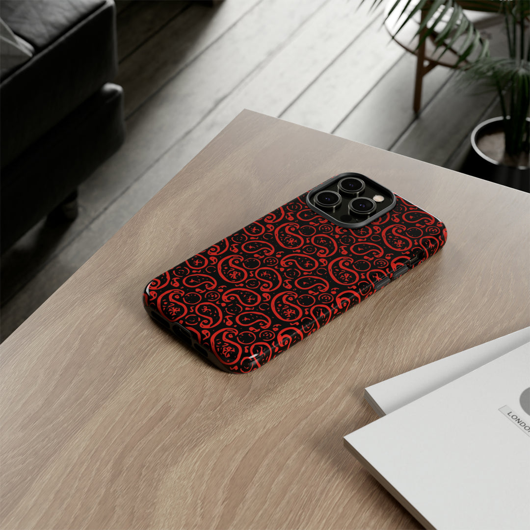 Cute IPhone Case | iPhone 15 Case | iPhone 15 Pro Max Case, Iphone 14 Case, Iphone 14 Pro Max Case IPhone Case for Art Lovers, Paisley Red - Studio40ParkLane