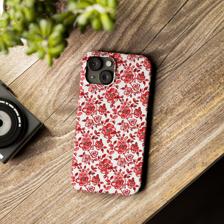 Slim Red Chinoiserie Gift for Her Cute Phone Cases for Iphone 16 Pro Max | iPhone 15 Case | iPhone 15 Pro Max Case, Iphone 14, Iphone 14 Pro Max, Iphone 13 12 11 8 7 - Studio40ParkLane