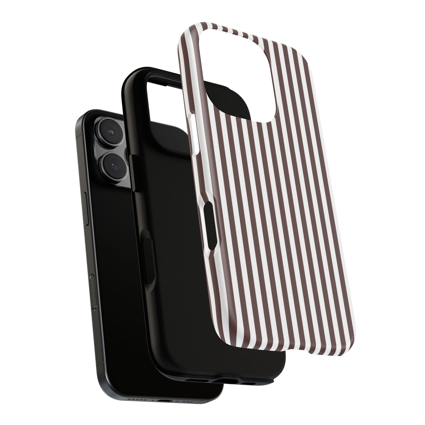 Tough Premium Brown Stripes Phone Case Gift for Her - For Apple iPhone 16 Pro Max 16e iPhone 15 Pro iPhone Iphone 14 Plus 13 Pro 12 SE XR - Studio40ParkLane