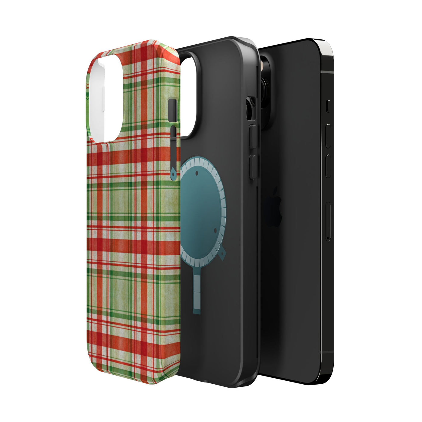 Aesthetic Tough Magsafe Red Green Checkered Phone Case - For iPhone 17 Pro Max iPhone 16 Pro iPhone 15 Iphone 14 Plus 13 Pro 12 11 10 - Studio40ParkLane