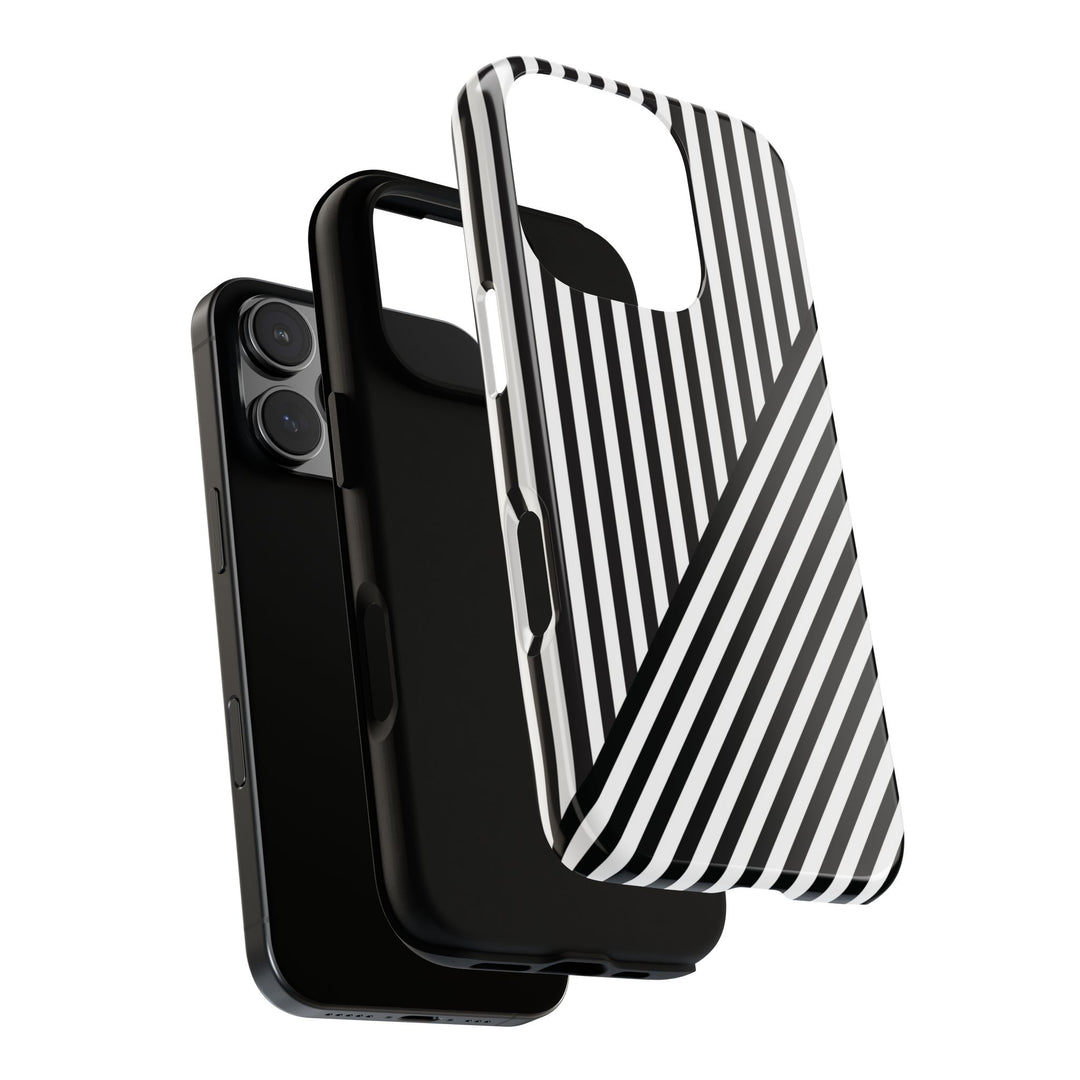 Aesthetic Tough Black White Stripes Phone Case - For iPhone 17 Pro Max iPhone 16 Pro iPhone 15 Iphone 14 Plus 13 Pro 12 11 10 XR - Studio40ParkLane