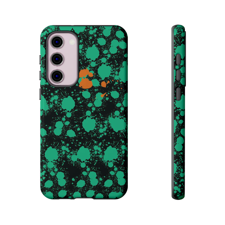 Cute Samsung Phone Case | Aesthetic Samsung Phone Case | Paint Splash Green Orange | Galaxy S23, S22, S21, S20 | Luxury Double Layer | Cool - Studio40ParkLane