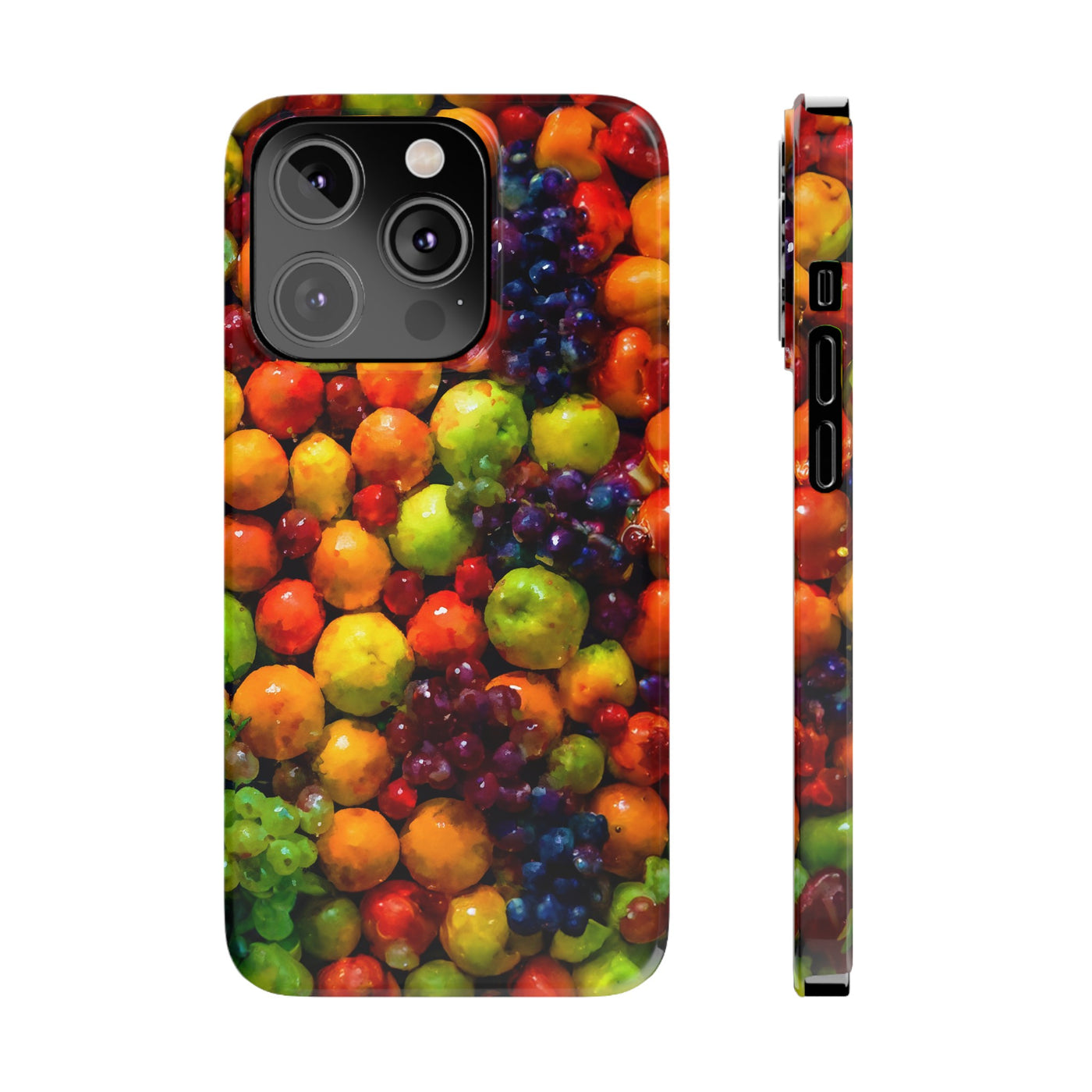 Slim Cute Phone Cases for Iphone  | iPhone 15 Case | iPhone 15 Pro Max Case, Iphone 14, Iphone 14 Pro Max, Iphone 13, Summer Assorted Fruits