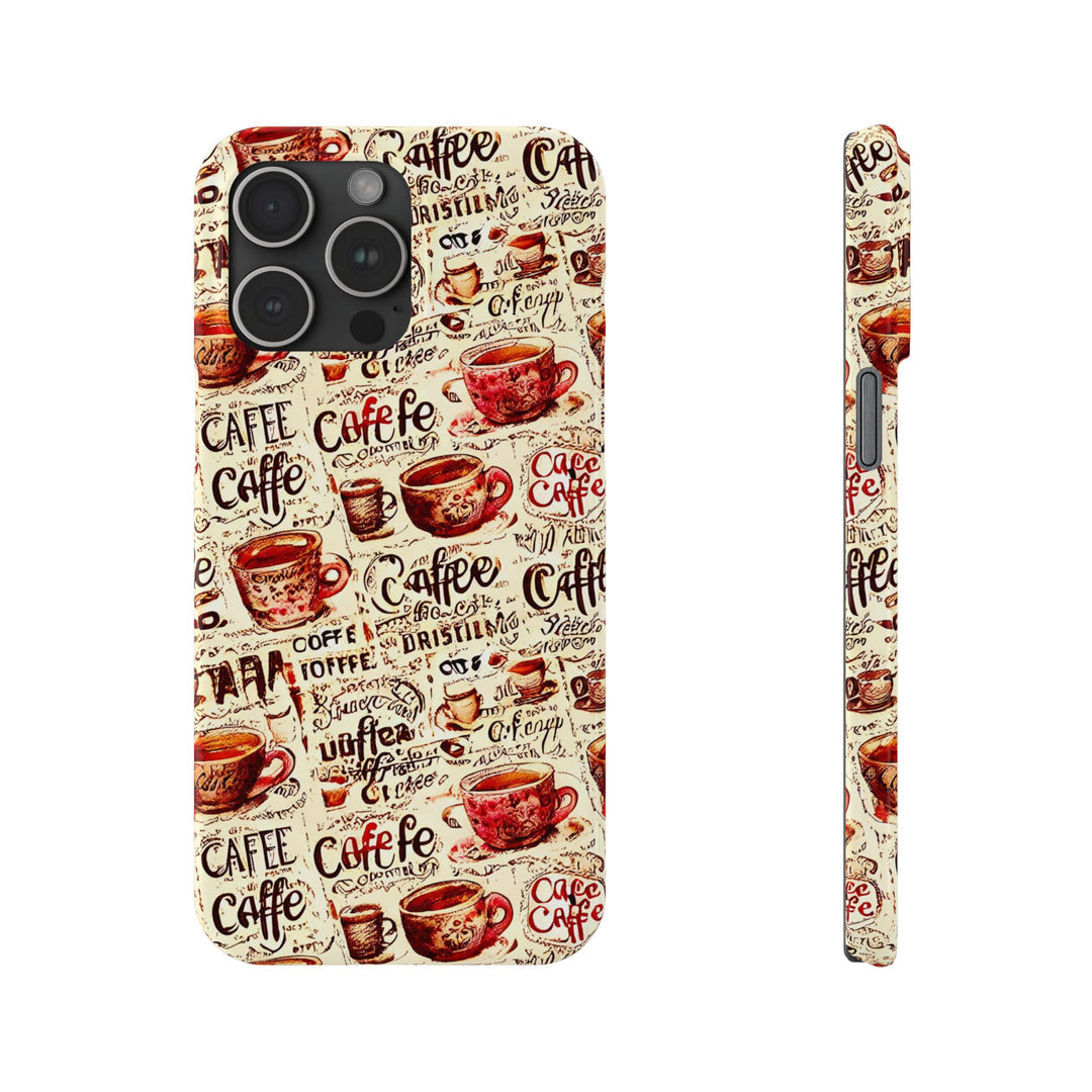 Slim Cute Phone Cases for Iphone - | iPhone 15 Case | iPhone 15 Pro Max Case, Iphone 14 Case, Iphone 14 Pro Max, Iphone 13, Paris Coffee Cup - Studio40ParkLane