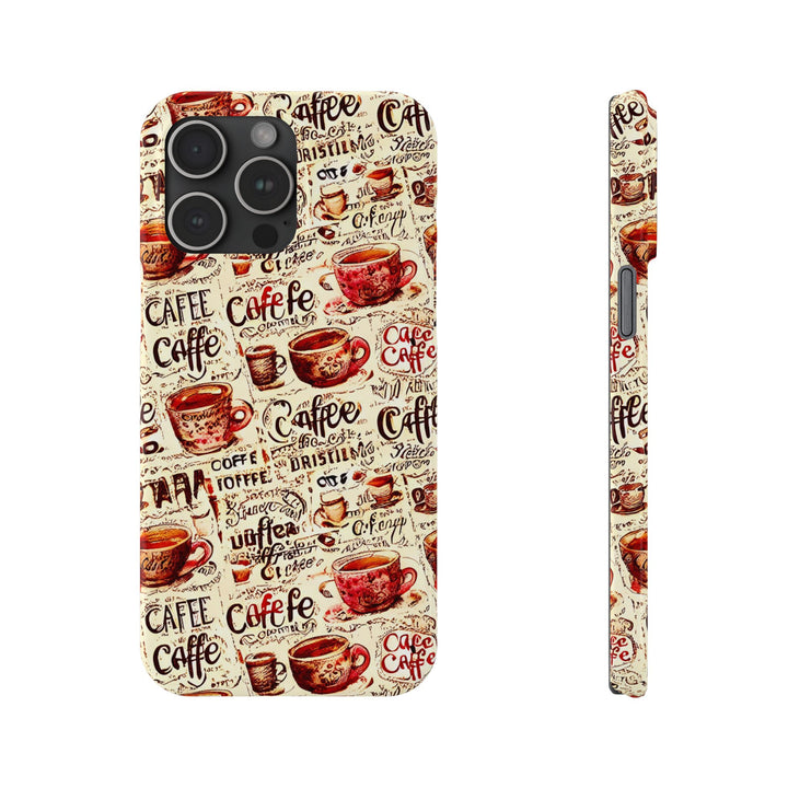 Slim Cute Phone Cases for Iphone - | iPhone 15 Case | iPhone 15 Pro Max Case, Iphone 14 Case, Iphone 14 Pro Max, Iphone 13, Paris Coffee Cup - Studio40ParkLane