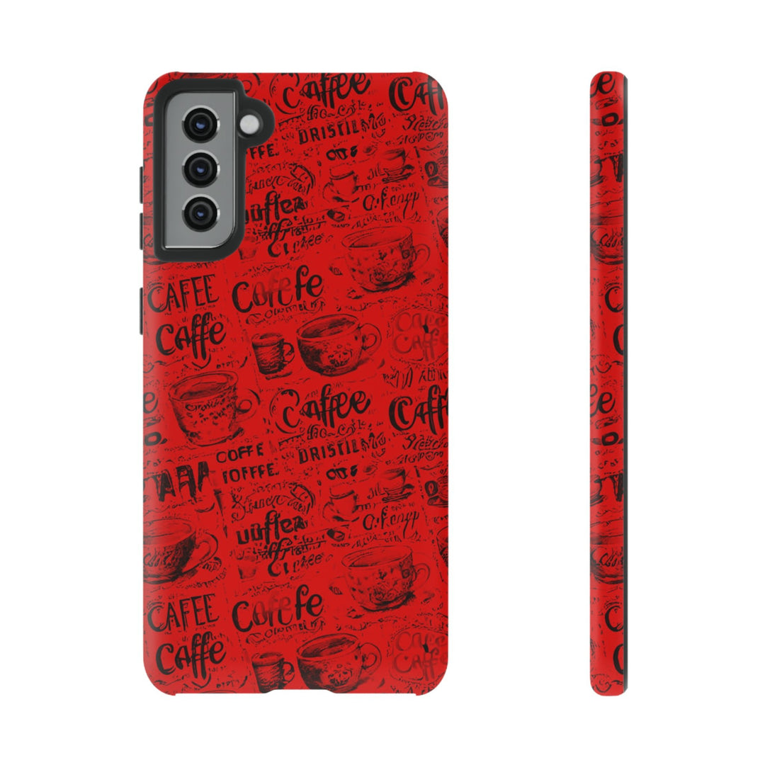 Cute Samsung Phone Case | Aesthetic Samsung Phone Case | Galaxy S23, S22, S21, S20 | Red Black Coffee, Protective Phone Case - Studio40ParkLane
