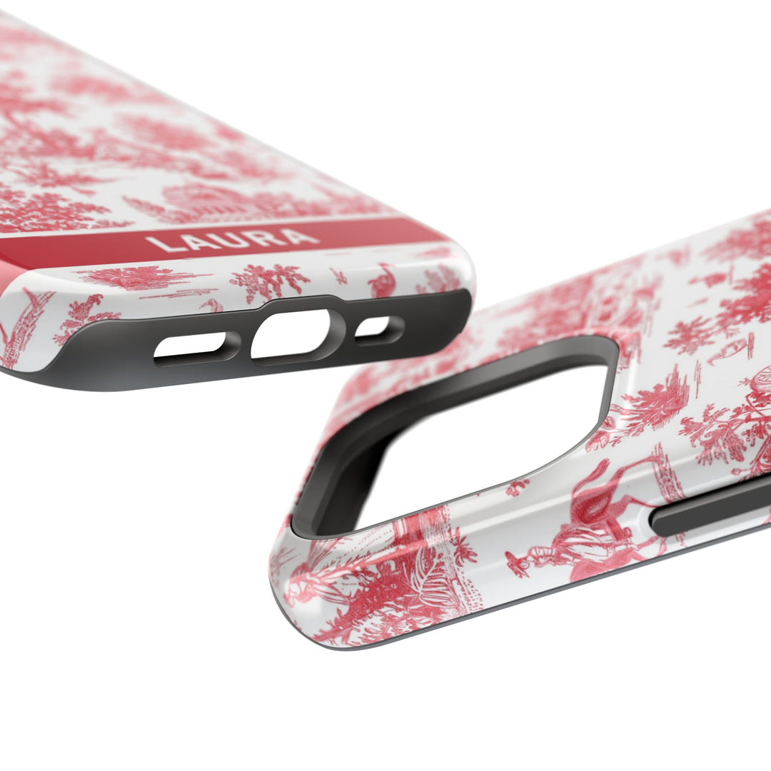 Magsafe French Toile Personalized Initial Custom Gift for Her Cute Phone Cases for Iphone 16 Pro Max | iPhone 15 Case | iPhone 15 Pro Max Case, Iphone 14, 13, 12, 11, 10, 8, 7 - Studio40ParkLane