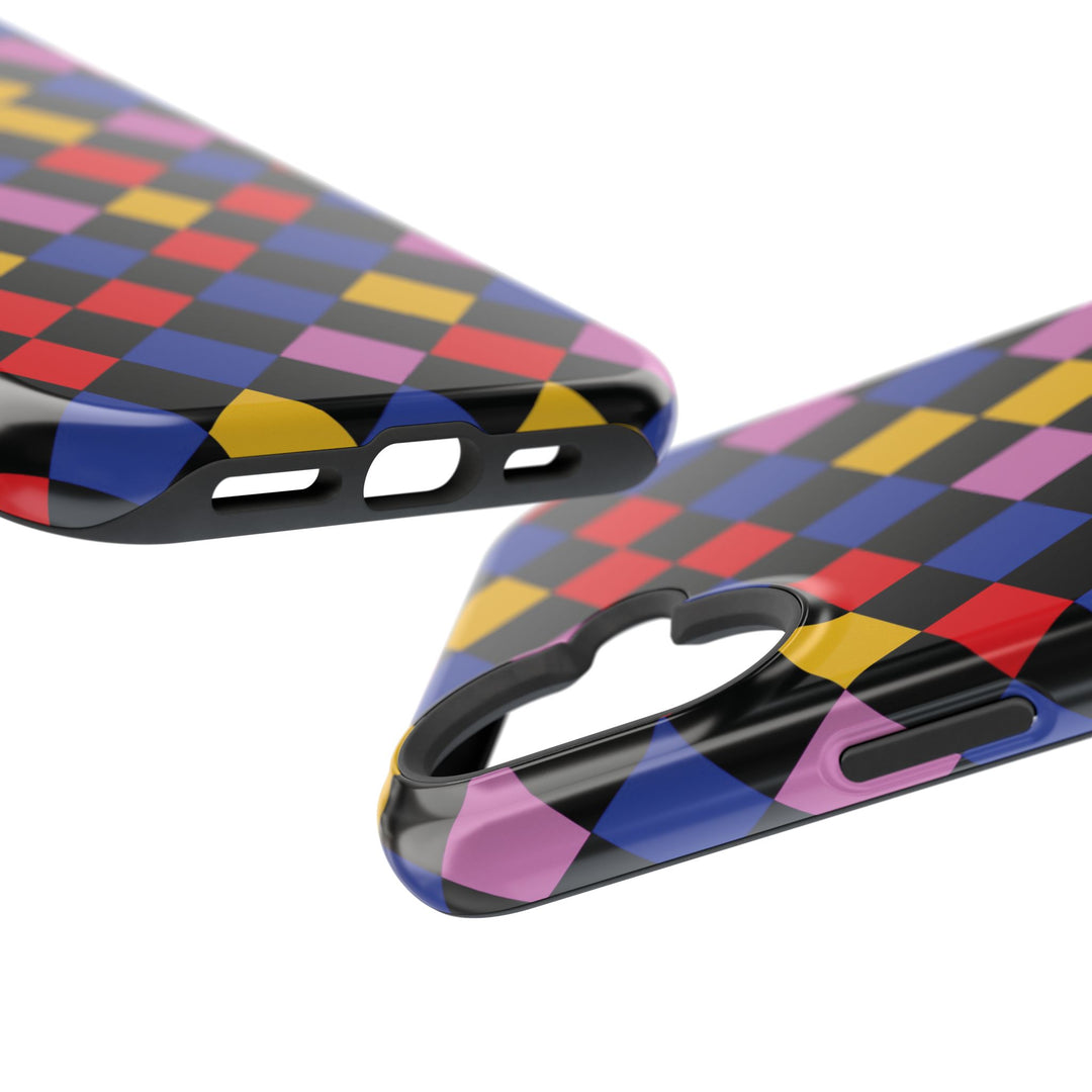 Aesthetic Colorful Checkerboard Tough Magsafe Phone Case - For iPhone 17 Pro Max iPhone 16 Pro iPhone 15 Iphone 14 Plus 13 Pro 12 11 Gift - Studio40ParkLane
