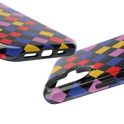 Aesthetic Colorful Checkerboard Tough Magsafe Phone Case - For iPhone 17 Pro Max iPhone 16 Pro iPhone 15 Iphone 14 Plus 13 Pro 12 11 Gift - Studio40ParkLane