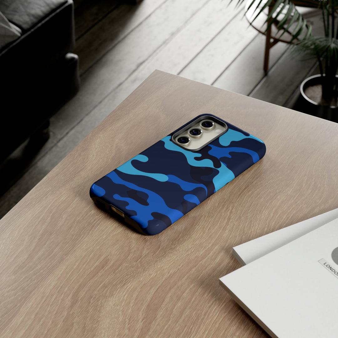 Cute Samsung Phone Case | Aesthetic Samsung Phone Case | Galaxy S23, S22, S21, S20 | Blue Camouflage, Protective Phone Case - Studio40ParkLane