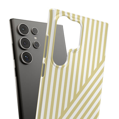 Aesthetic Yellow Beige Stripes Cute Phone Case Sleek Snap - For iPhone 17 Pro Max iPhone 16 Pro iPhone 15 Iphone 14 Plus 13 Pro 12 11 10 Gift