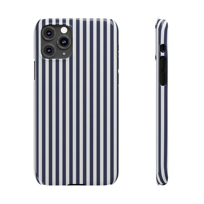 Slim Navy Blue Striped Cute Phone Case for Iphone 16 - | iPhone 15 Pro Max Case | iPhone 14 Case Iphone 13 12 11 10 9 8 7 XS X Gift for Her - Studio40ParkLane