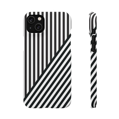 Aesthetic Black White Stripes Cute Phone Case Sleek Snap - For iPhone 17 Pro Max iPhone 16 Pro iPhone 15 Iphone 14 Plus 13 Pro 12 11 10 Gift - Studio40ParkLane