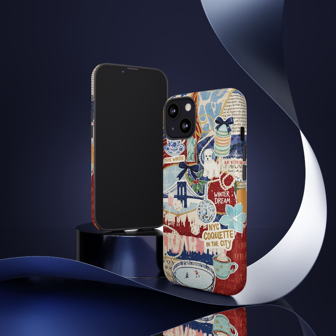 New York Winter Coquette Collage Tough Premium Phone Case - For iPhone 17 Pro Max iPhone 16 Pro iPhone 15 Iphone 14 Plus 13 Pro 12 11 10 XR