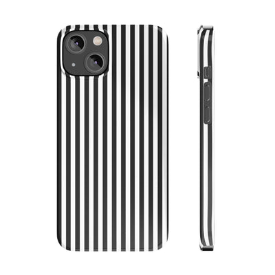 Slim Black White Striped Cute Phone Case for Iphone 16 - | iPhone 15 Pro Max Case | iPhone 14 Case Iphone 13 12 11 10 9 8 7 Gift for Her - Studio40ParkLane