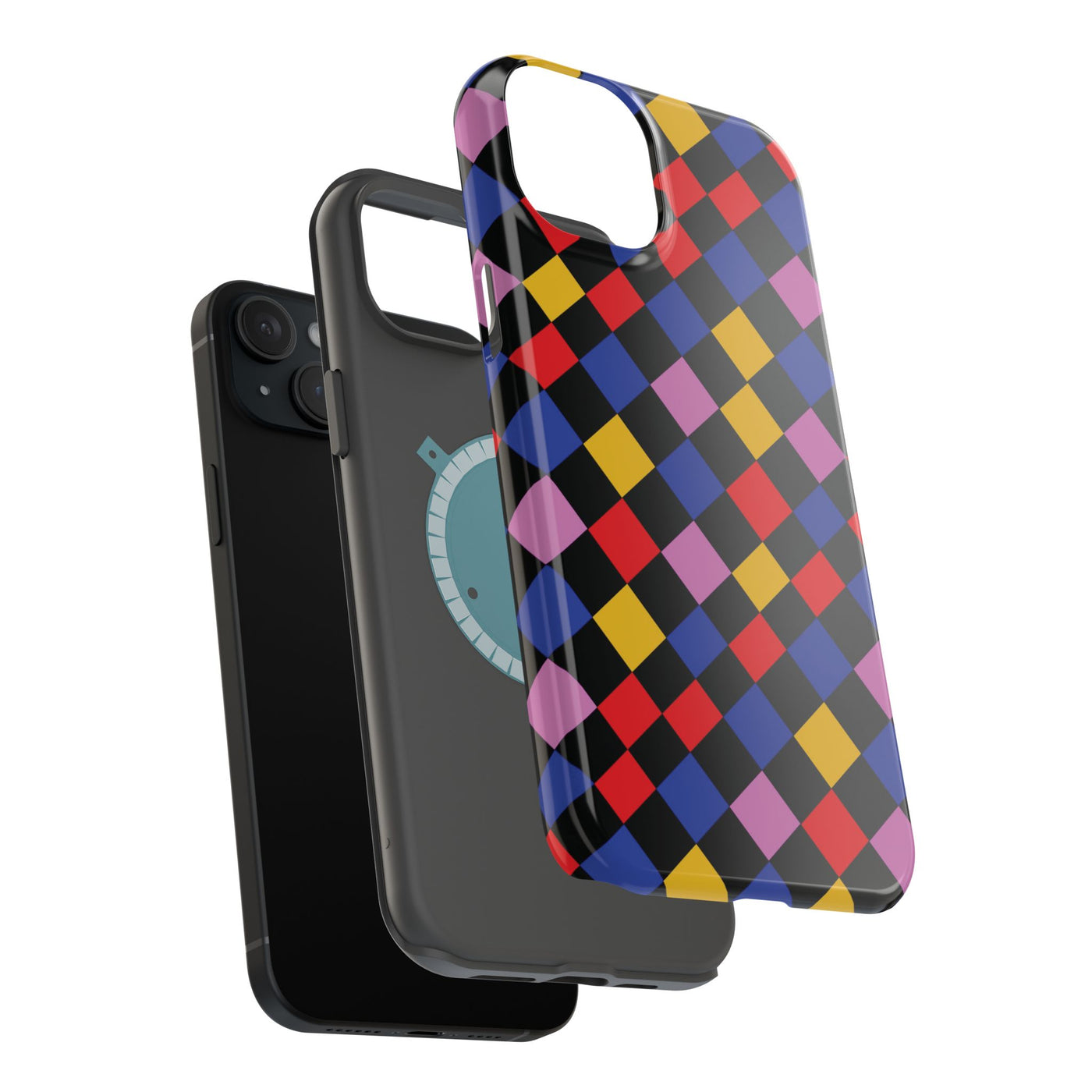 Aesthetic Colorful Checkerboard Tough Magsafe Phone Case - For iPhone 17 Pro Max iPhone 16 Pro iPhone 15 Iphone 14 Plus 13 Pro 12 11 Gift - Studio40ParkLane