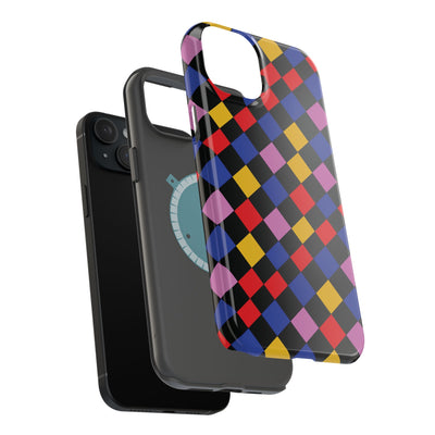Aesthetic Colorful Checkerboard Tough Magsafe Phone Case - For iPhone 17 Pro Max iPhone 16 Pro iPhone 15 Iphone 14 Plus 13 Pro 12 11 Gift - Studio40ParkLane
