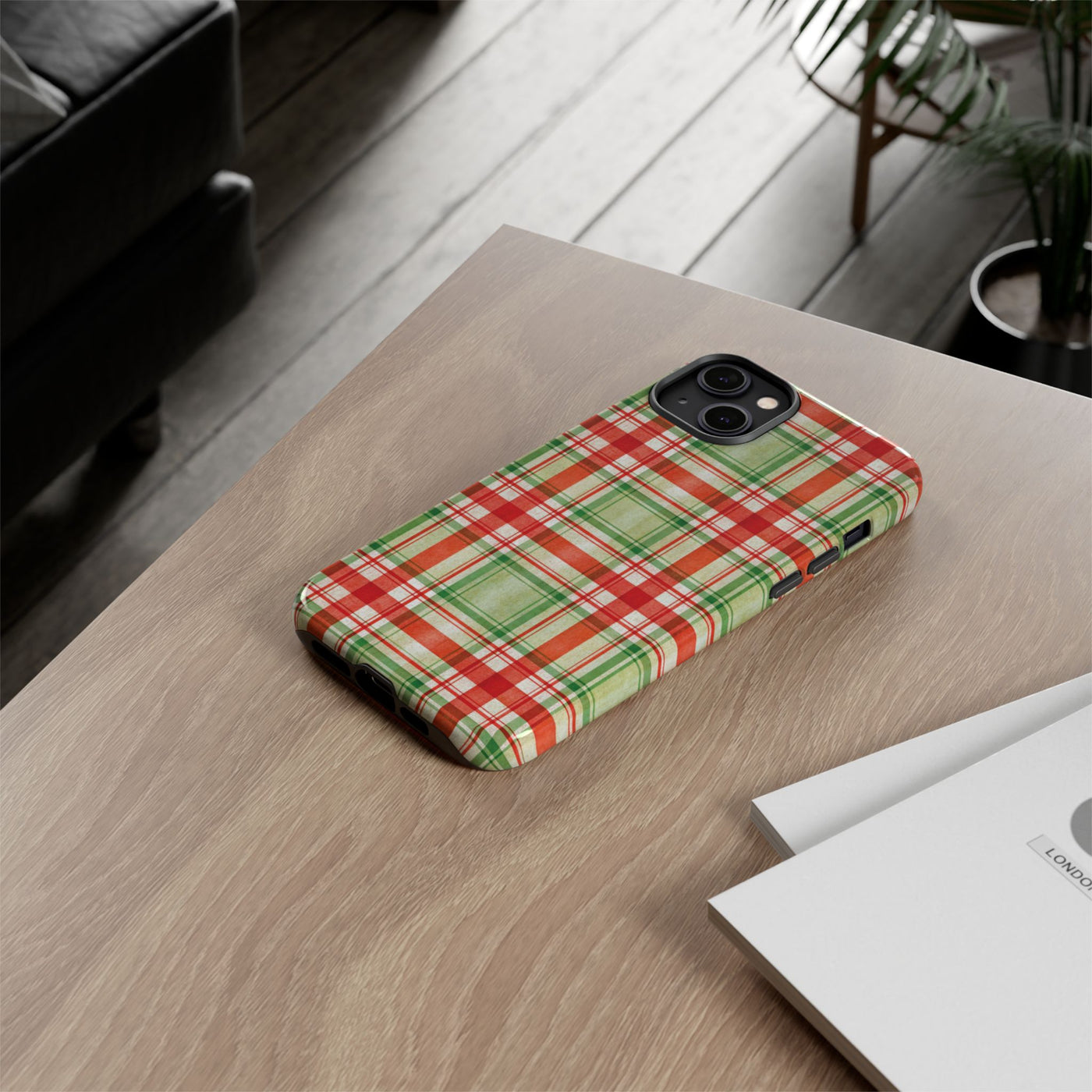Aesthetic Tough Red Green Checkered Premium Phone Case - For iPhone 17 Pro Max iPhone 16 Pro iPhone 15 Iphone 14 Plus 13 Pro 12 11 10 XR XS - Studio40ParkLane