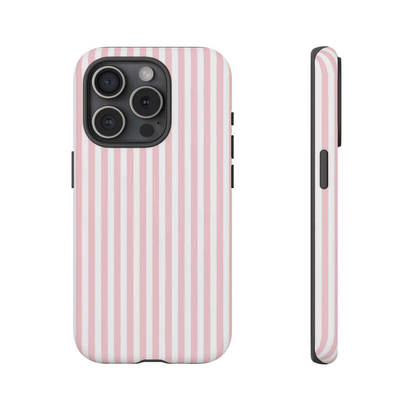 Tough Premium Sweet Pink Stripes Phone Case Gift for Her - For Apple iPhone 16 Pro Max 16e iPhone 15 Pro iPhone Iphone 14 Plus 13 Pro 12 SE XR - Studio40ParkLane