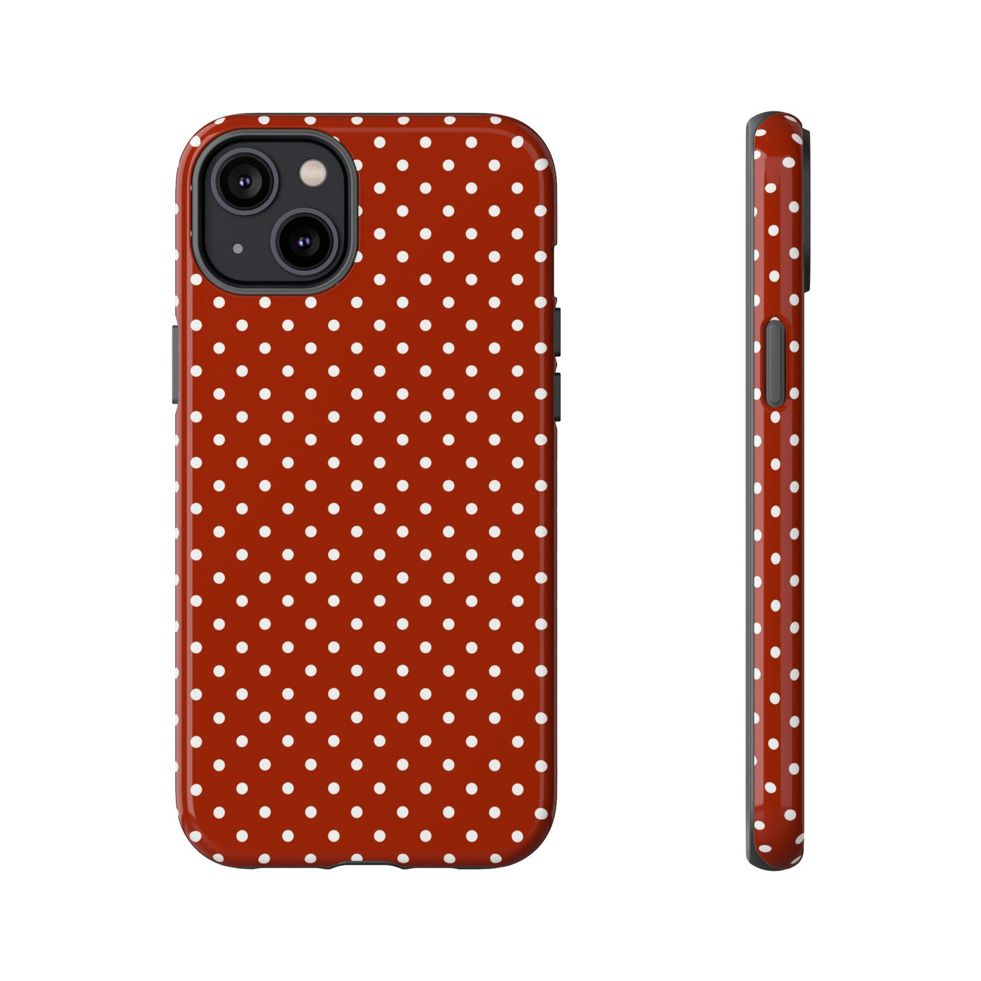 Aesthetic Tough Clay Red Polka Dots Premium Phone Case - For iPhone 17 Pro Max iPhone 16 Pro iPhone 15 Iphone 14 Plus 13 Pro 12 11 10 XR XS - Studio40ParkLane
