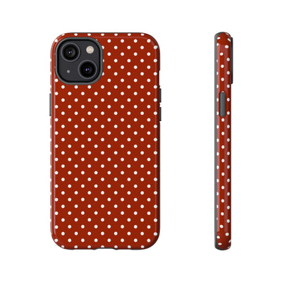 Aesthetic Tough Clay Red Polka Dots Premium Phone Case - For iPhone 17 Pro Max iPhone 16 Pro iPhone 15 Iphone 14 Plus 13 Pro 12 11 10 XR XS - Studio40ParkLane