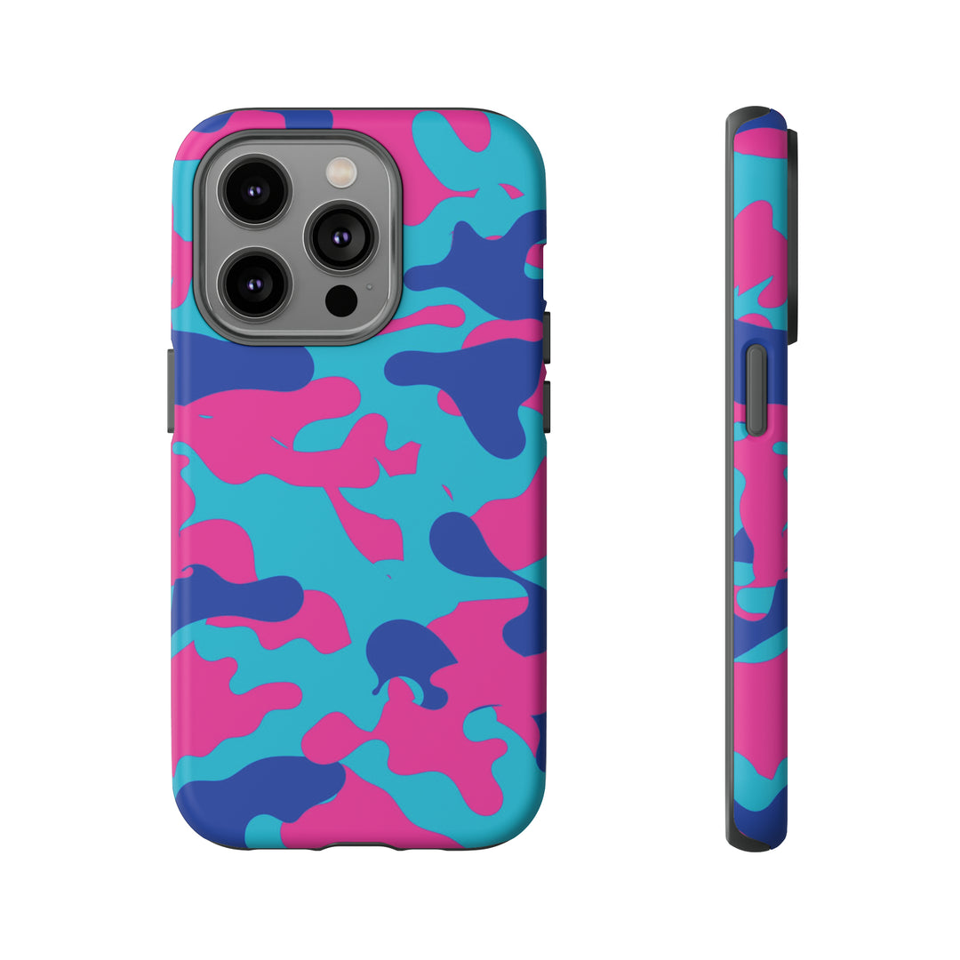 Cute IPhone Case | Blue Pink Camouflage, iPhone 15 Case | iPhone 15 Pro Case, Iphone 14 Case, Iphone 14 Pro Max Case, Protective Iphone Case - Studio40ParkLane