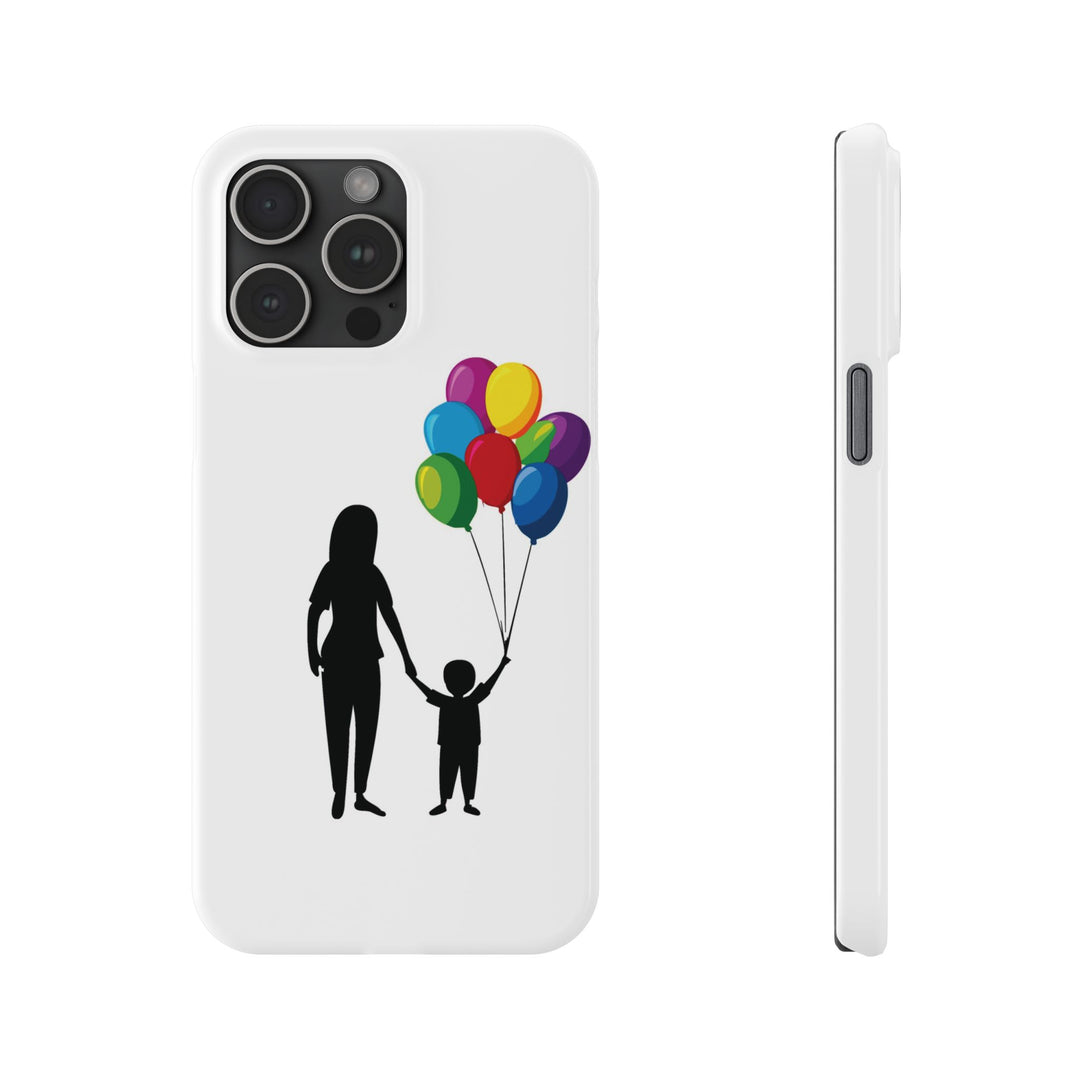 Slim Mother Child Balloons Gift for Her Cute Phone Cases for Iphone 16 Pro Max | iPhone 15 Case | iPhone 15 Pro Max Case, Iphone 14, 13, 12, 11, 10, 8, 7 - Studio40ParkLane