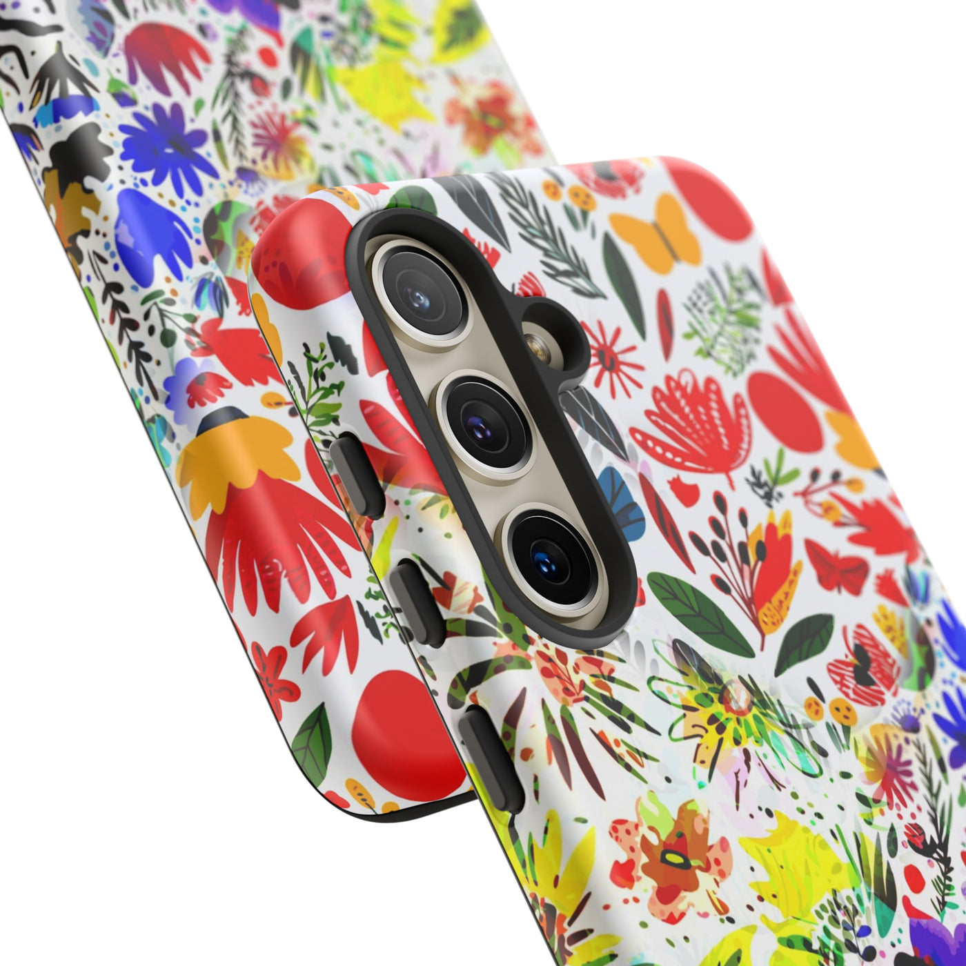 Impact Resistant, Colored Flowers, Cute Phone Cases for Samsung S24, S23, S22, S21, IPhone 15 pro Iphone 14 pro Iphone 13 IPhone 12 Iphone 11