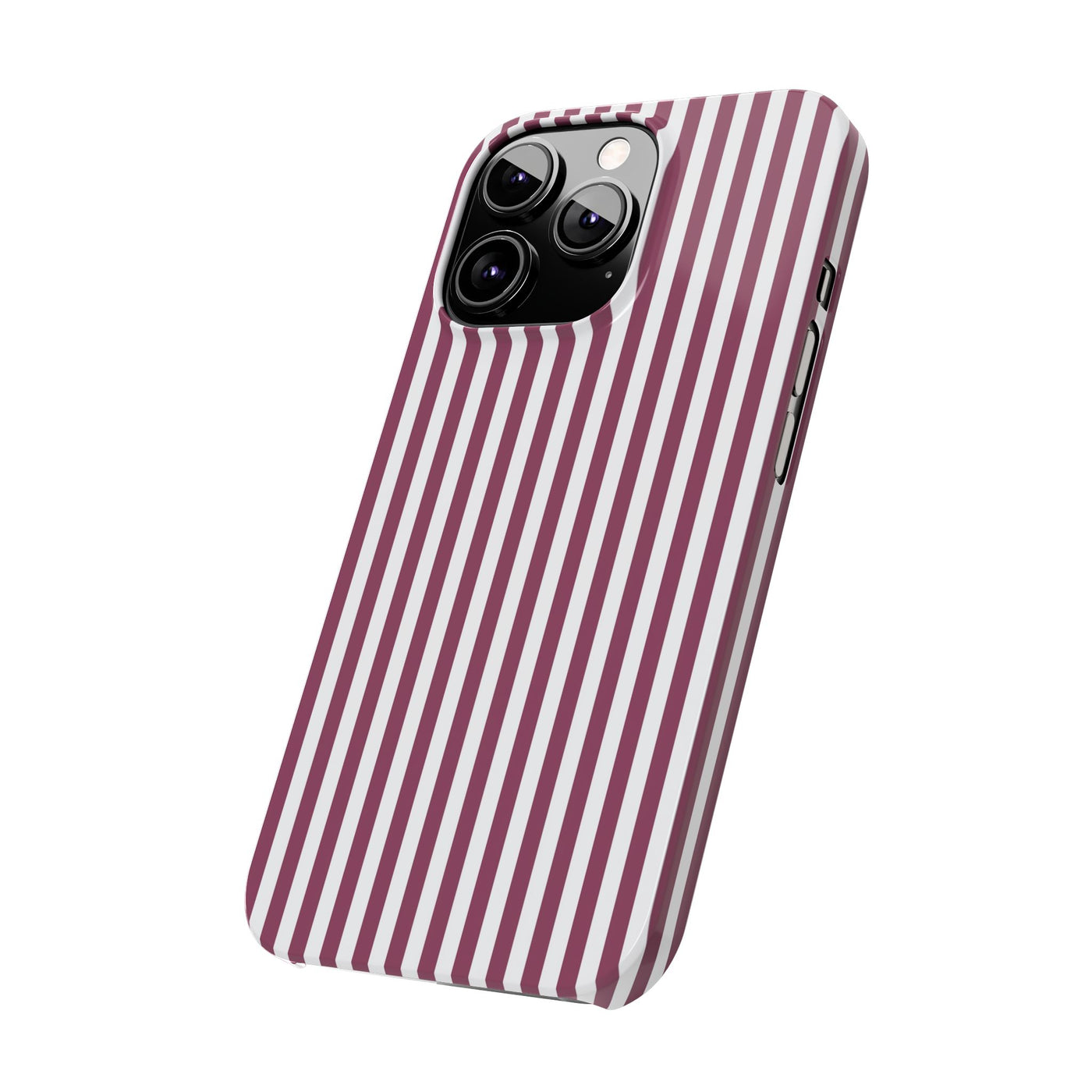 Slim Claret Red Striped Cute Phone Case for Iphone 16 - | iPhone 15 Pro Max Case | iPhone 14 Case Iphone 13 12 11 10 9 8 7 XS X Gift for Her - Studio40ParkLane