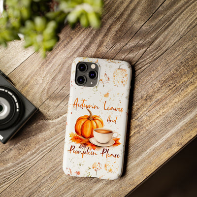 Slim Fall Leaves and Pumpkins Slim Cute Phone Cases for Iphone  | iPhone 15 Case | iPhone 15 Pro Max Case, Iphone 14, Iphone 14 Pro Max, Iphone 13