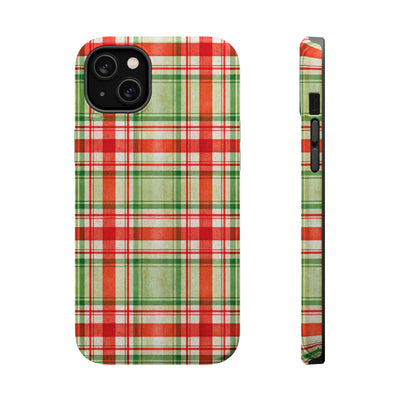 Aesthetic Tough Magsafe Red Green Checkered Phone Case - For iPhone 17 Pro Max iPhone 16 Pro iPhone 15 Iphone 14 Plus 13 Pro 12 11 10 - Studio40ParkLane