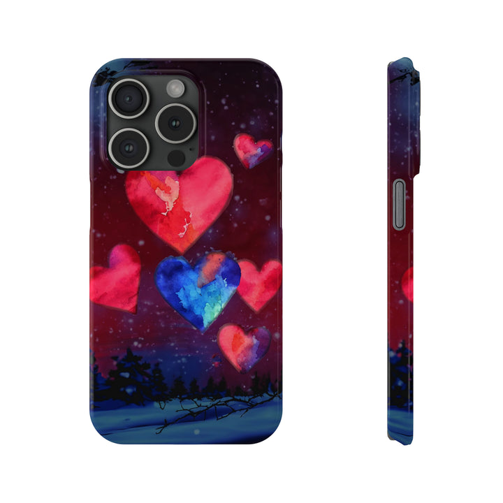 Slim Cute Phone Cases for Iphones - | iPhone 15 Case | iPhone 15 Pro Max Case, Iphone 14 Case, Iphone 14 Pro Max, Iphone 13, Night Sky Hearts Love - Studio40ParkLane