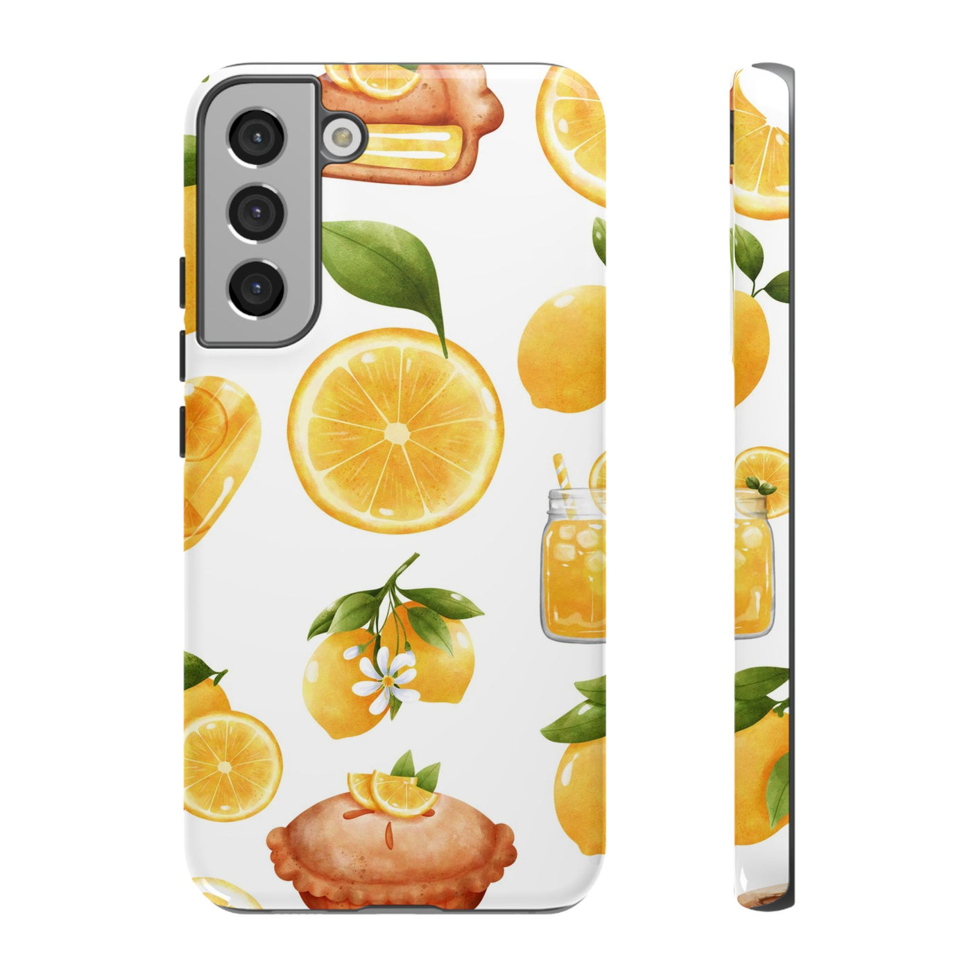 Impact Resistant, Lemon Fruit Pie, Cute Phone Cases for Samsung S24, S23, S22, S21, IPhone 15 pro Iphone 14 pro Iphone 13 IPhone 12 Iphone 11