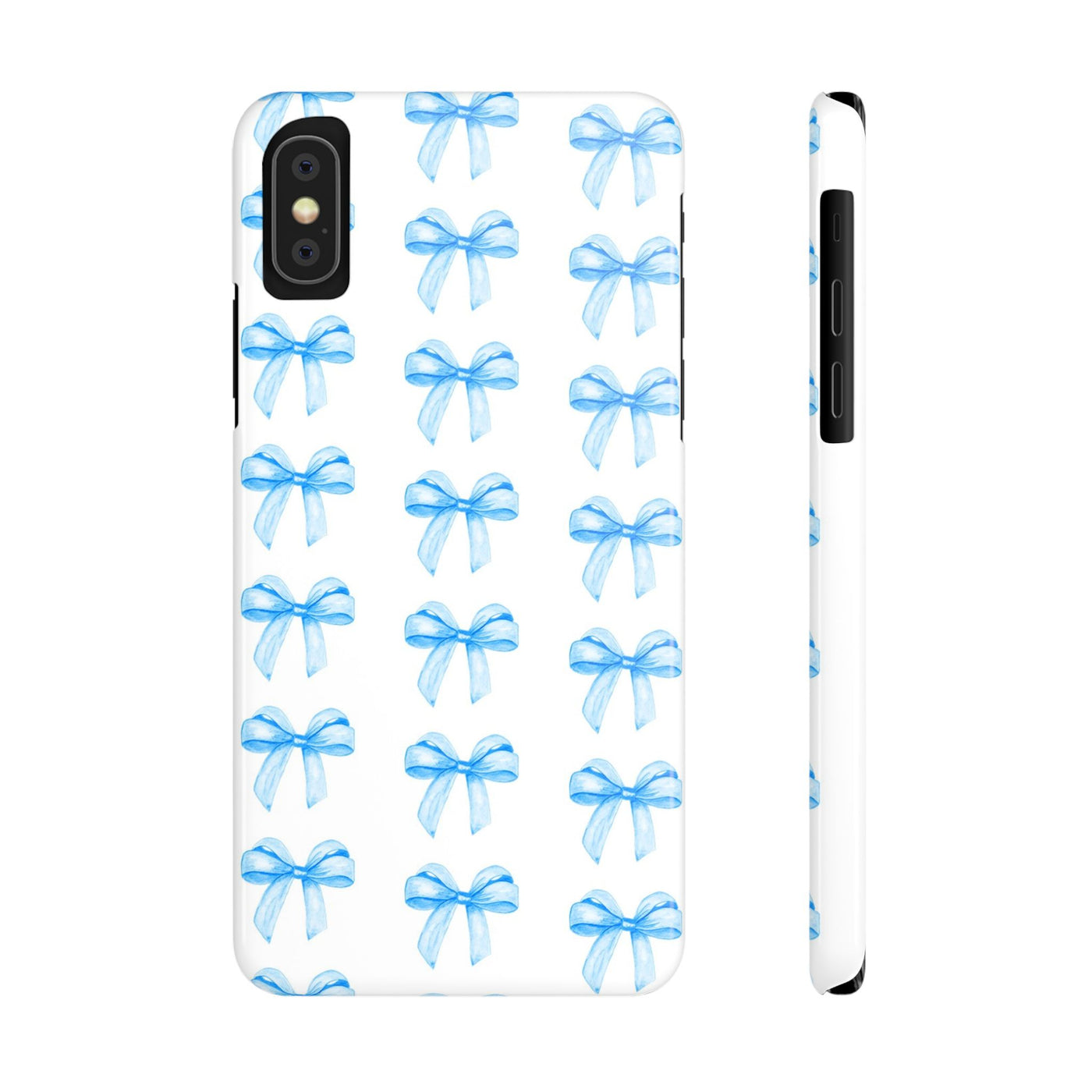 Slim Blue Bows Cute Phone Cases for Iphone 16 Pro Max | iPhone 15 Case | iPhone 15 Pro Max Case, Iphone 14, Iphone 14 Pro Max, Iphone 13 12 11 8 7