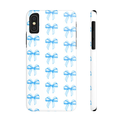 Slim Blue Bows Cute Phone Cases for Iphone 16 Pro Max | iPhone 15 Case | iPhone 15 Pro Max Case, Iphone 14, Iphone 14 Pro Max, Iphone 13 12 11 8 7