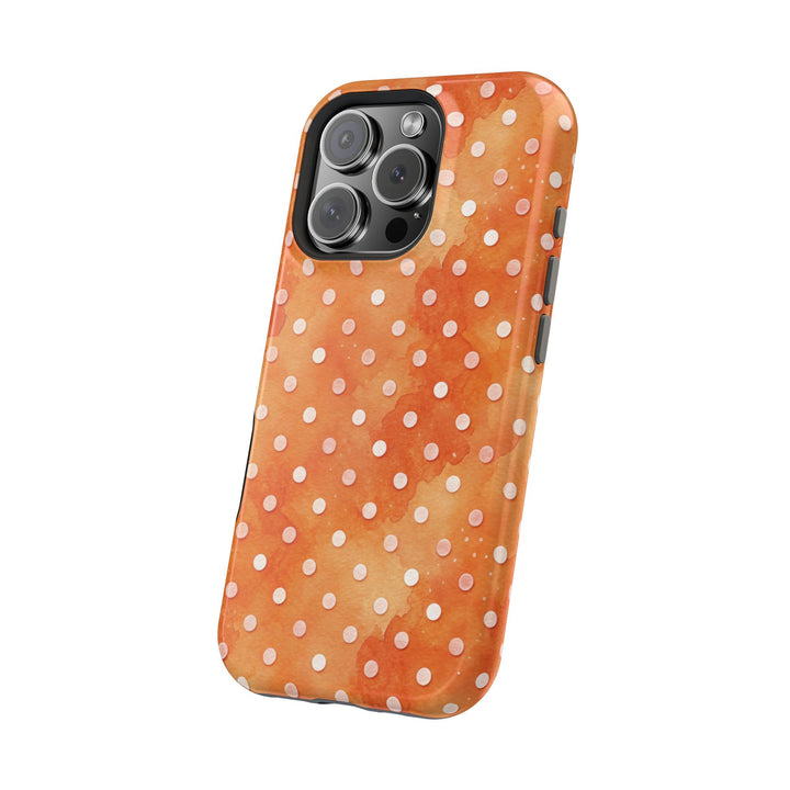 Aesthetic Tough Magsafe Orange Polka Dots Phone Case - For iPhone 17 Pro Max iPhone 16 Pro iPhone 15 Iphone 14 Plus 13 Pro 12 11 10 XR - Studio40ParkLane