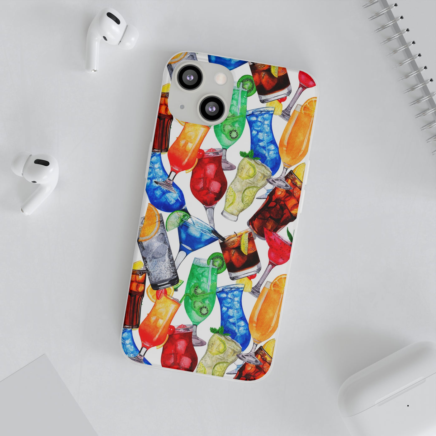 Cute Flexi Phone Cases, For Iphones and Samsung Galaxy Phones, Tropical Summer Fruit Cocktails, Galaxy S23 Phone Case, Samsung S22 Case, Samsung S21, Iphone 15, Iphone 14, Iphone 13