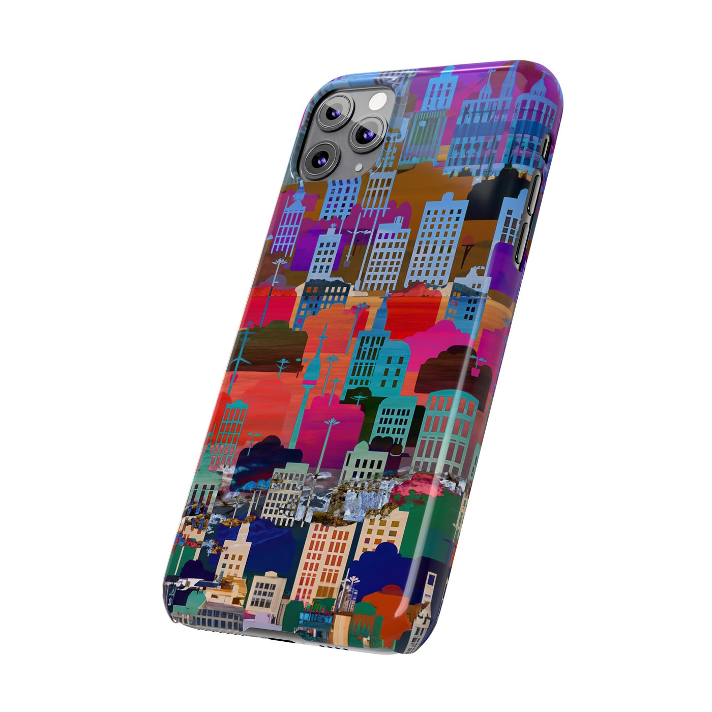 City Skyline Mosaic Slim Cute Phone Cases for Iphone | iPhone 15 Case | iPhone 15 Pro Max Case, Iphone 14, Iphone 14 Pro Max, Iphone 13, 12