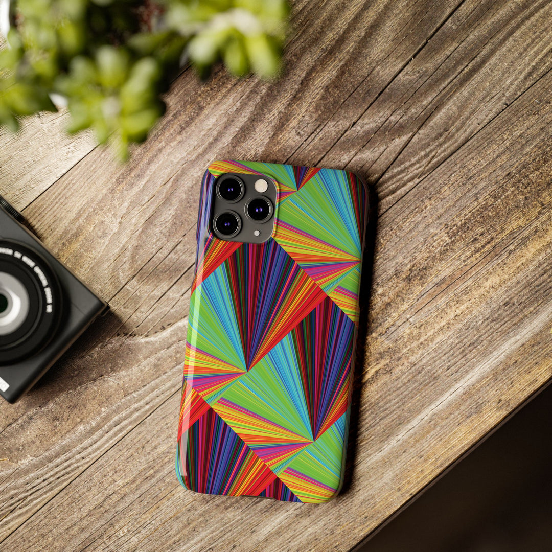 Slim Triangle Kaleidoscope Colors Gift for Her Cute Phone Cases for Iphone 16 Case | iPhone 15 Case | iPhone 15 Pro Max Case, Iphone 14, Iphone 14 Pro Max, Iphone 13, 12, 11, 10, 8,7 - Studio40ParkLane