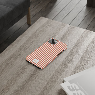 Slim Custom Personalized Winter Peach Striped Phone Case for Iphone 17 - | iPhone 16 Pro Max Case | iPhone 15 Case Iphone 14 13 12 11 10 9 8 - Studio40ParkLane