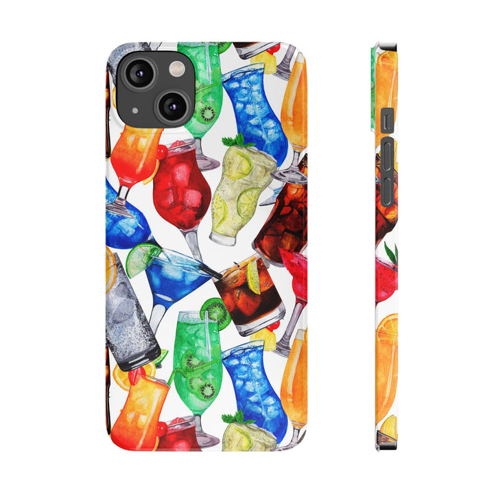Slim Cute Phone Cases for Iphone - | iPhone 15 Case | iPhone 15 Pro Max Case, Iphone 14 Case, Iphone 14 Pro Max, Iphone 13, Summer Fruit Cocktail - Studio40ParkLane