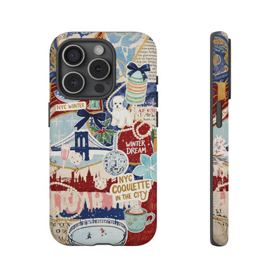 New York Winter Coquette Collage Tough Premium Phone Case - For iPhone 17 Pro Max iPhone 16 Pro iPhone 15 Iphone 14 Plus 13 Pro 12 11 10 XR