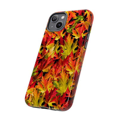 Fall Leaves Impact Resistant, Cute Phone Cases for Samsung S24, S23, S22, S21, IPhone 15 pro Iphone 14 pro Iphone 13 IPhone 12 Iphone 11