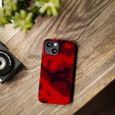 Slim Cute iPhone Cases - | iPhone 15 Case | iPhone 15 Pro Max Case, Iphone 14 Case, Iphone 14 Pro Max, Iphone 13, Red Camo Camouflage