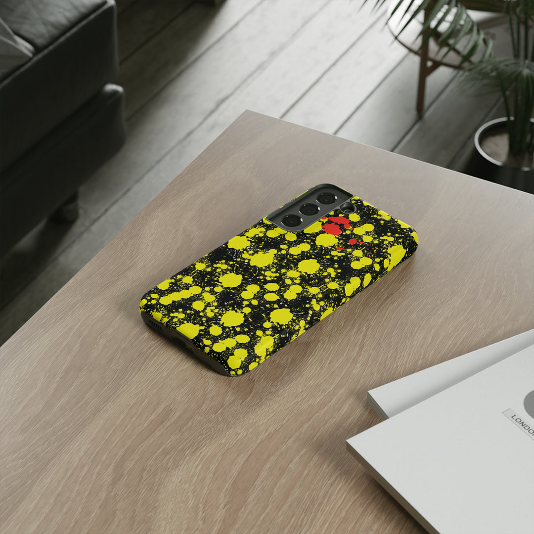 Cute Samsung Phone Case | Aesthetic Samsung Phone Case | Paint Splash Yellow Black | Galaxy S23, S22, S21, S20 | Luxury Double Layer | Cool - Studio40ParkLane